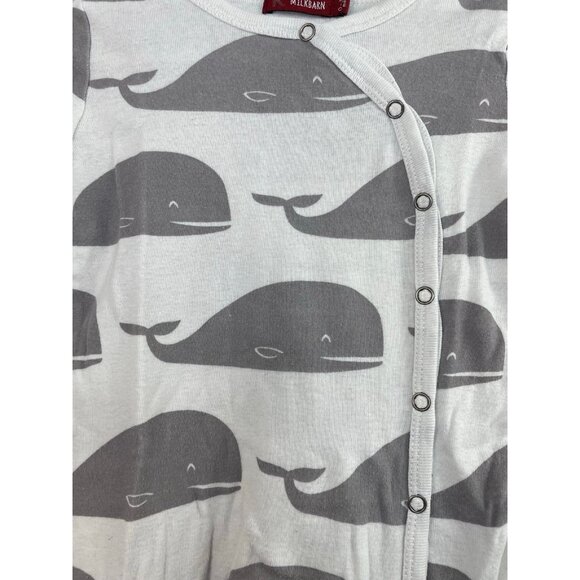 Milkbarn Whale Pajamas Size 0-3 Months - Picture 2 of 4